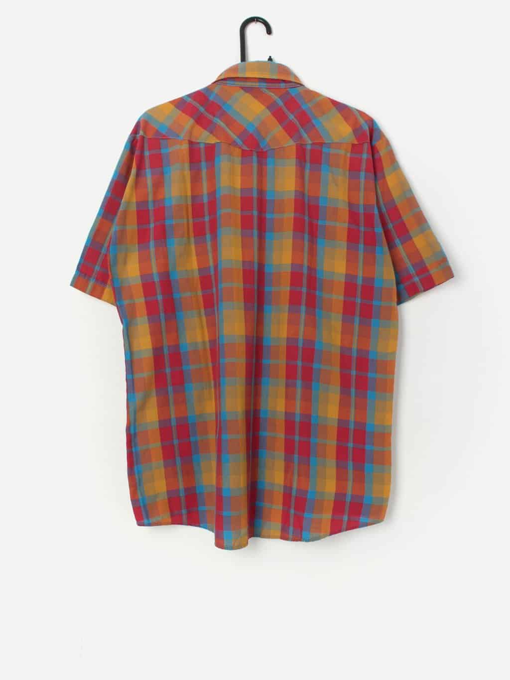 Vintage colourful western plaid shirt, made in USA - Large / XL - Image 3