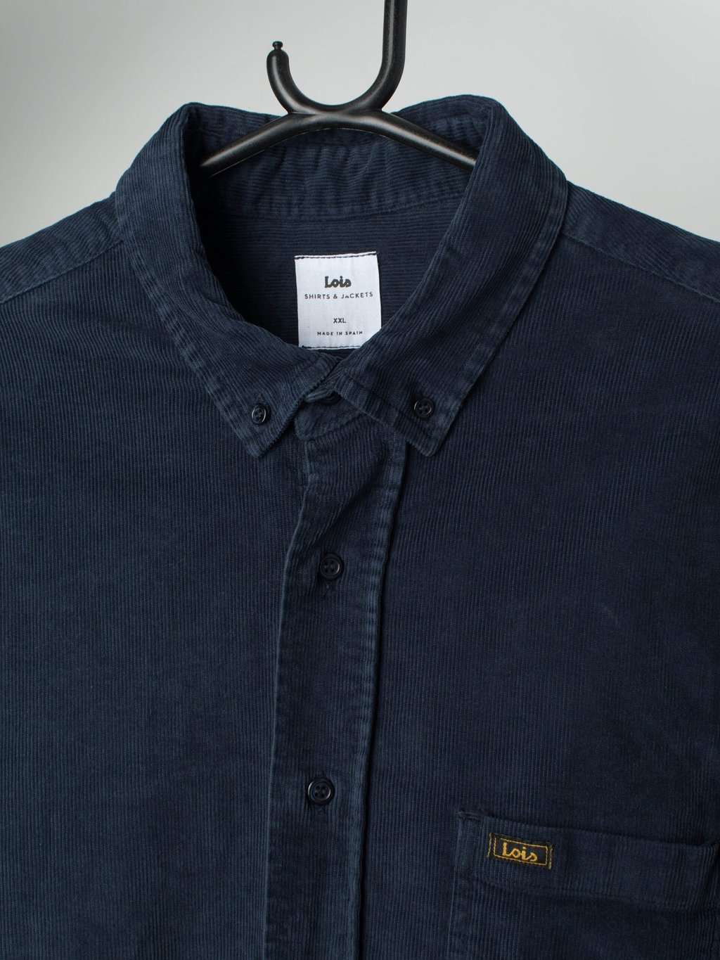 Vintage cord shirt in a stunning deep blue - M / L - Image 2