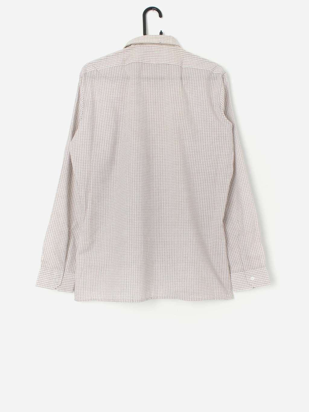 Vintage deadstock 1970s shirt with brown zigzag pattern - Medium / Large - Image 3