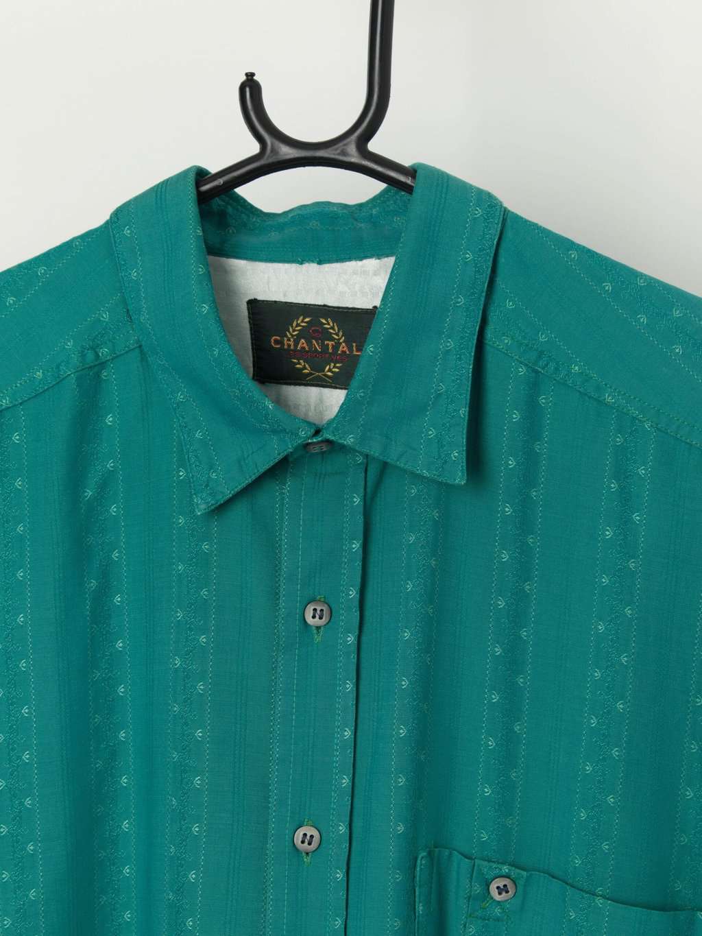 Vintage Floral Shirt In Sea Green Medium 3