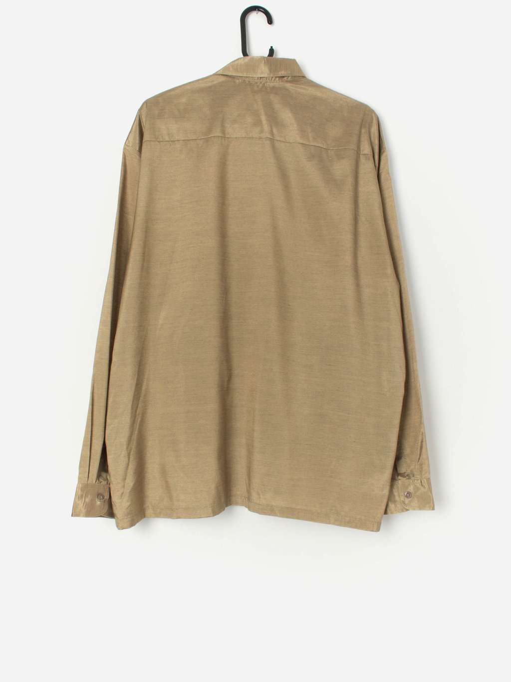 Vintage Gold Thai Silk Shirt With Chest Pocket Xl