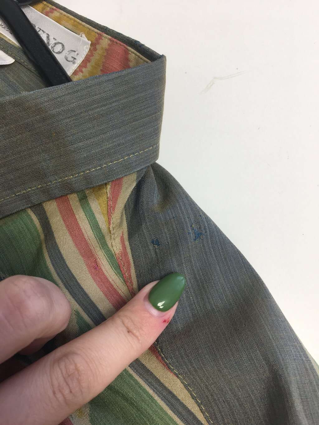 Vintage green patterned shirt with short sleeves - L/XL - Image 4