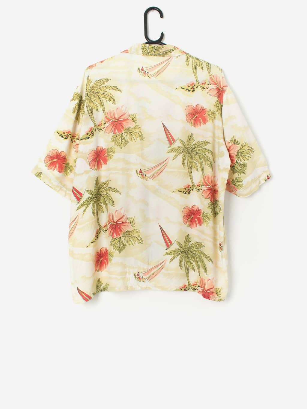 Vintage Hawaiian shirt with pale botanical design - Large - Image 3