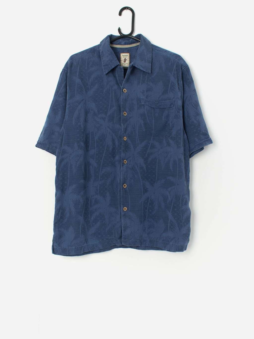 Vintage Hawaiian silk shirt with coconut buttons - Medium