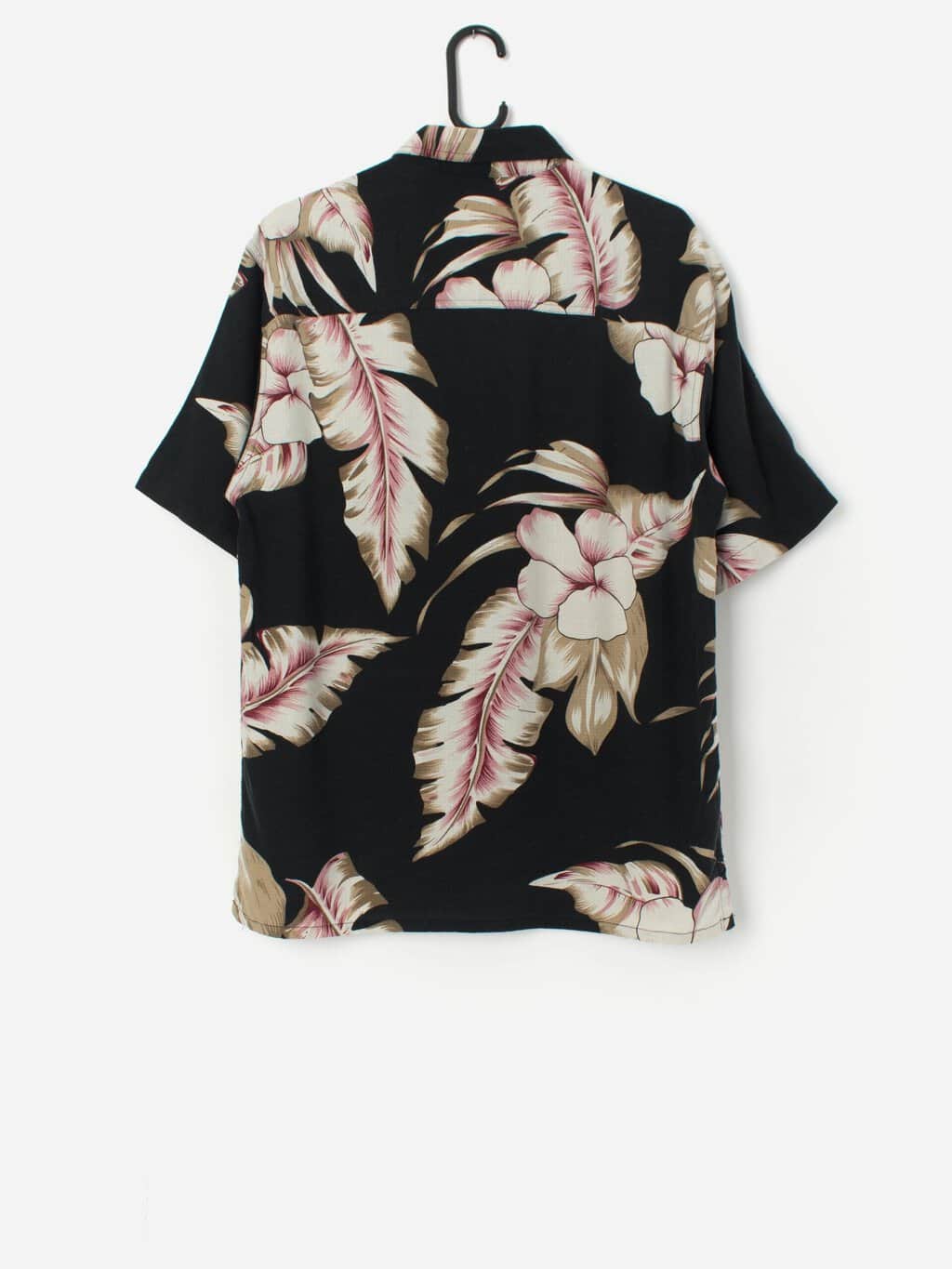 Vintage Hawaiian silk shirt with coconut buttons - S / M - Image 3