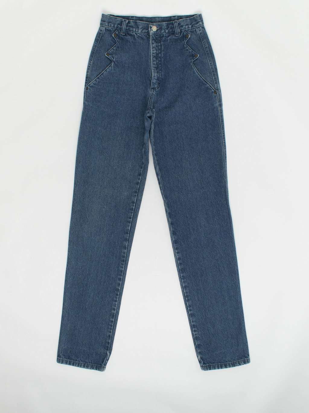 Vintage high rise jeans with rivet detail zig zag pockets 29 X 36