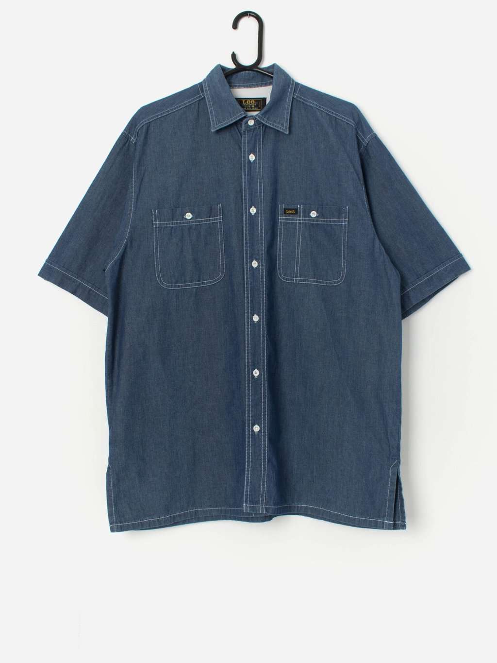 Vintage Lee union made denim shirt with short sleeves - Medium / Large