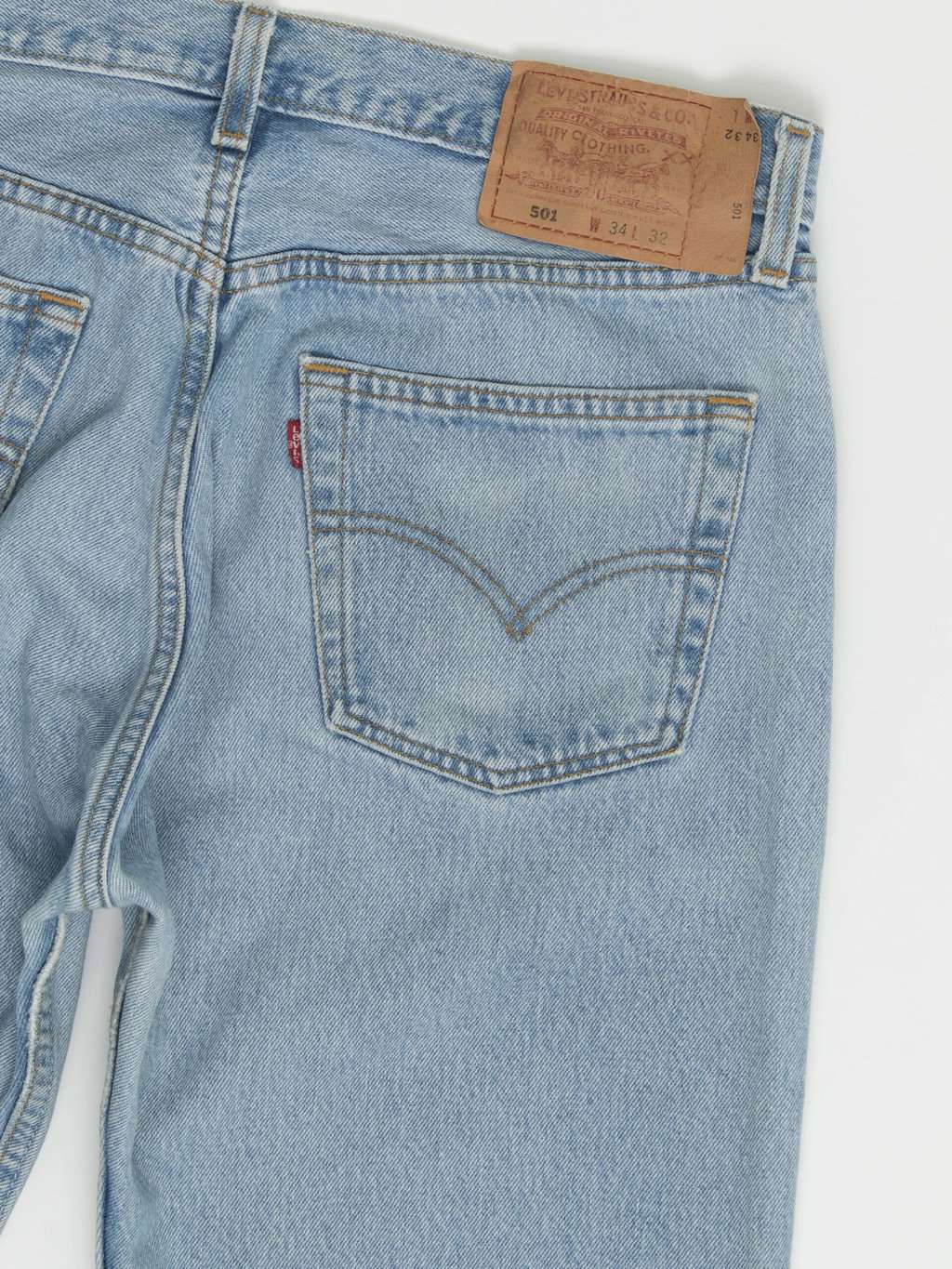 Vintage Levis 501 pale blue stonewash jeans, made in USA 34 X 32 - Image 5