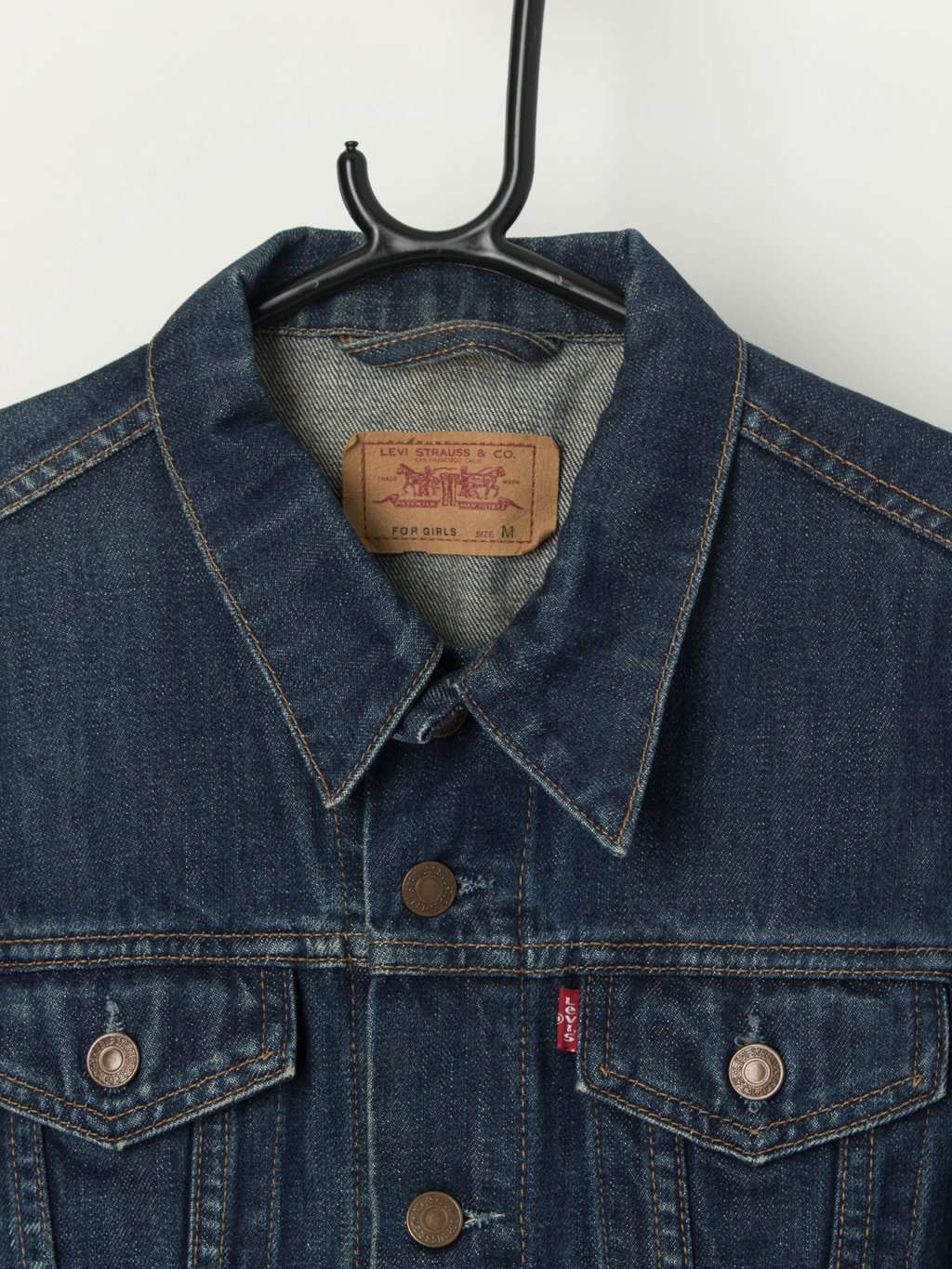 Vintage Levis for girls denim jacket in dark blue - XS - Image 2