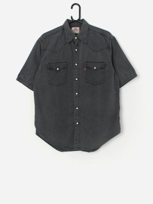Vintage Levis western shirt with short sleeves and snap buttons - Medium