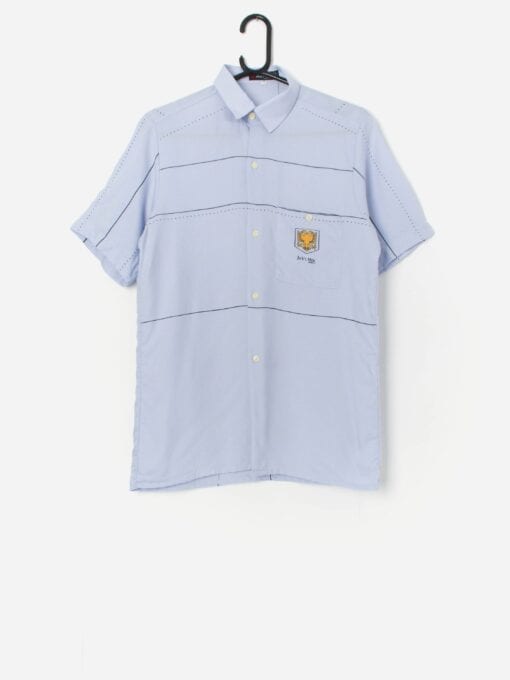 Vintage pastel blue shirt with short sleeves - Small