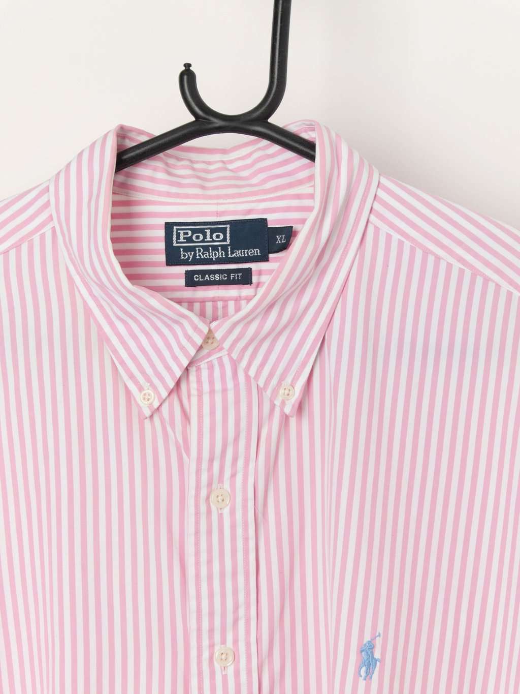 Vintage Polo By Ralph Lauren Pastel Pink And White Striped Shirt Xl 2