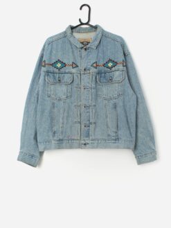 Vintage rare 90s silver tab Levis denim jacket, painted front and back - Large
