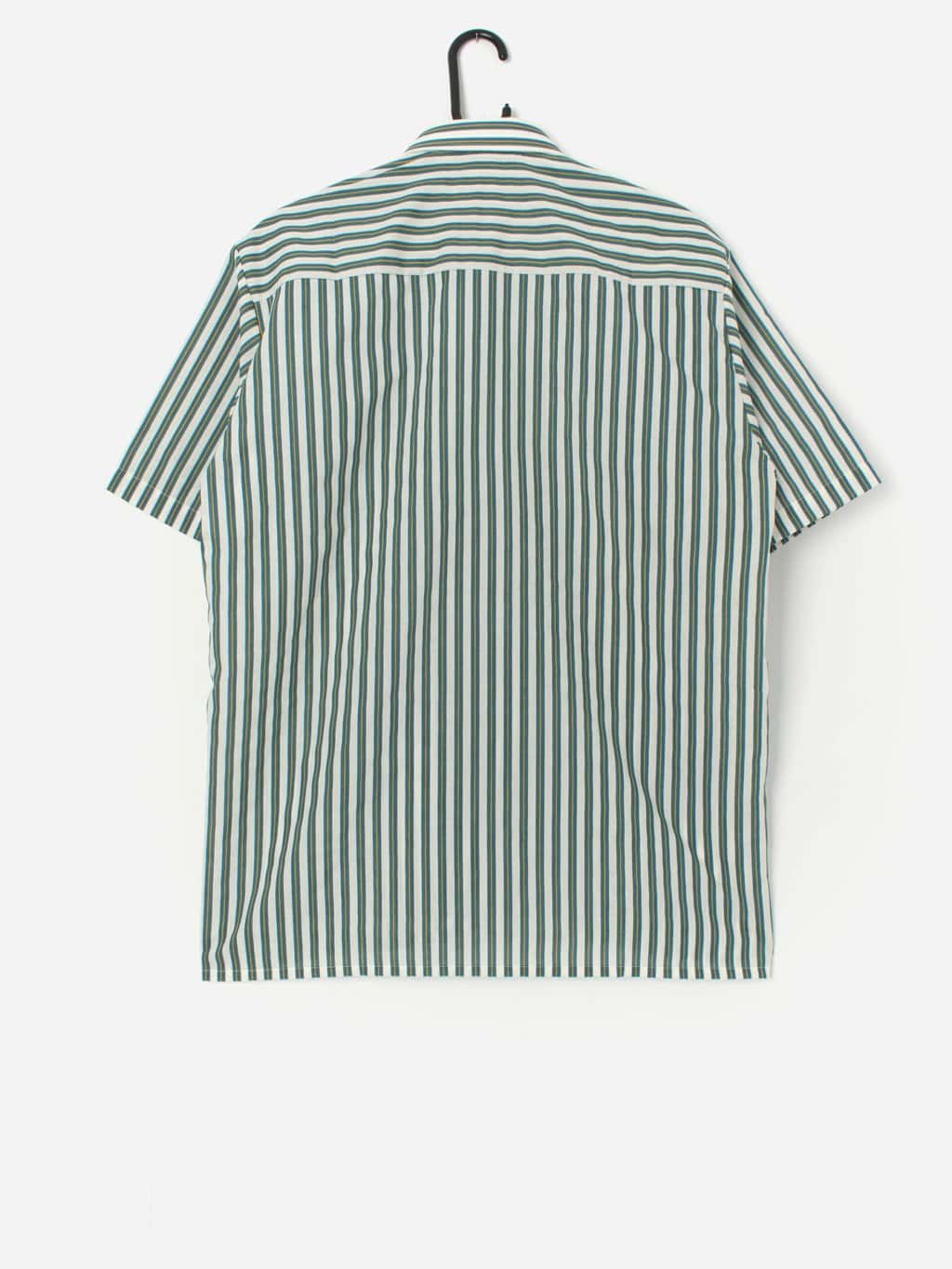 Vintage striped shirt in blue and yellow, deadstock - Large / XL - Image 3