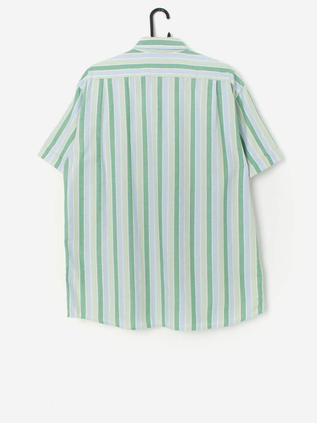 Vintage striped shirt in pastel blue and green - L / XL - Image 3