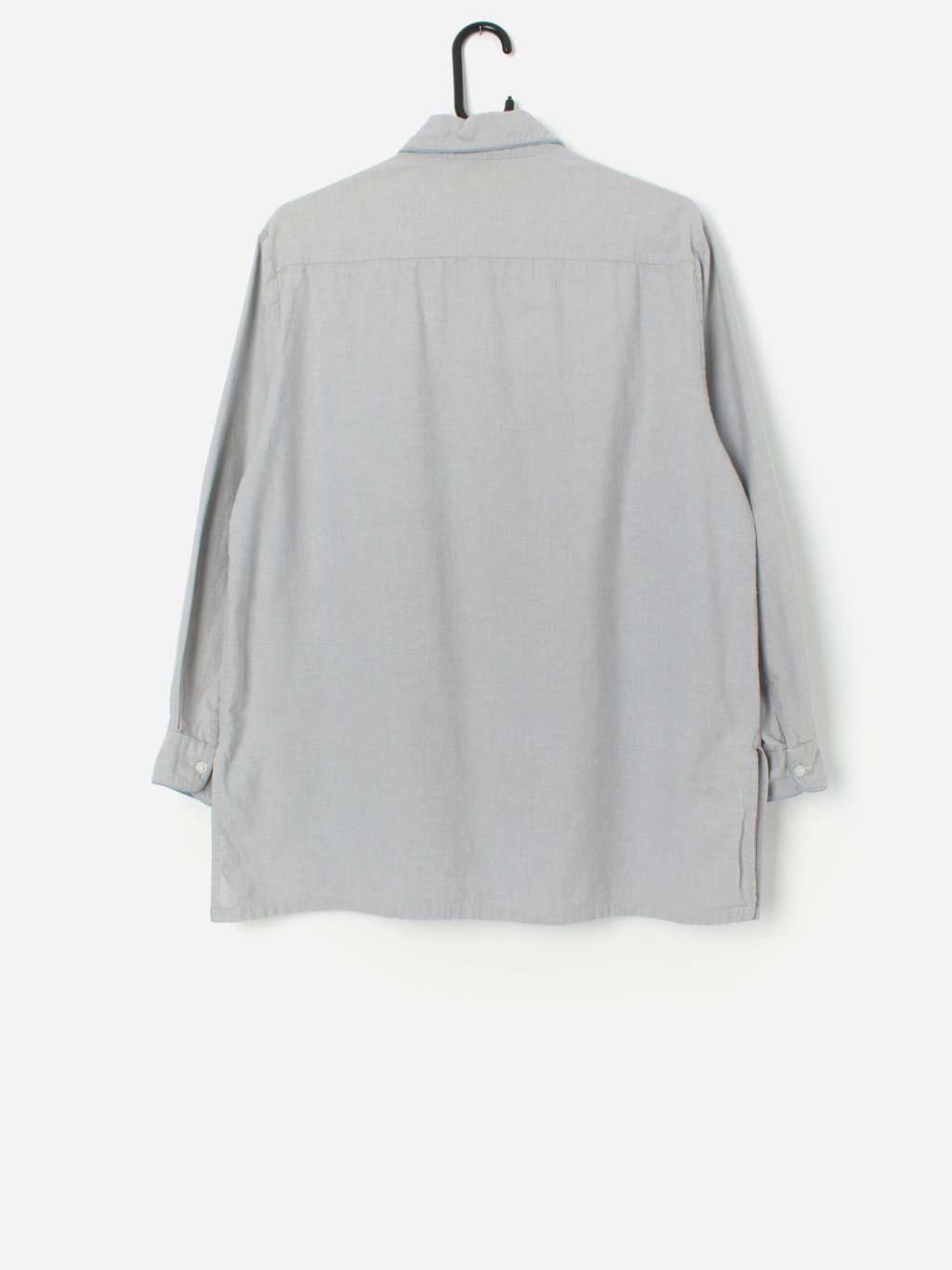 Vintage teddy bear embroidered cotton blouse in grey – Large - Image 3