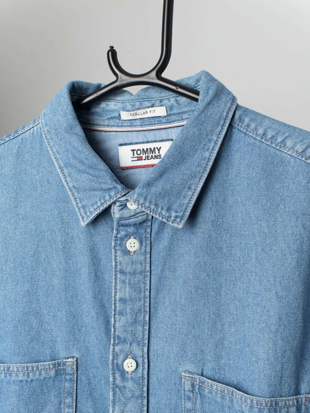 Vintage Tommy Jeans light blue denim shirt - S / M - Image 2