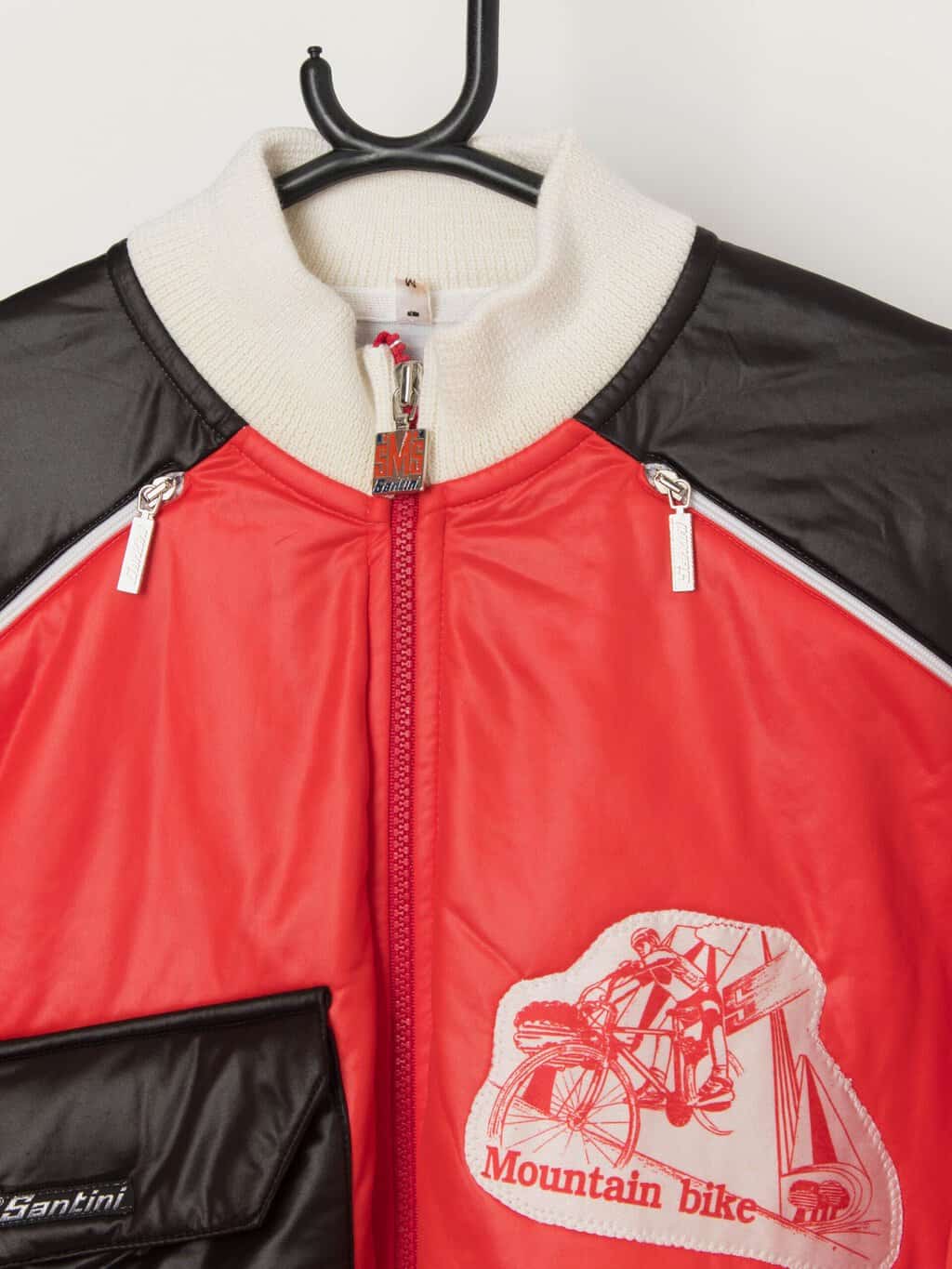 Rare vintage 80s Santini cycling winter jersey - Medium - Image 2