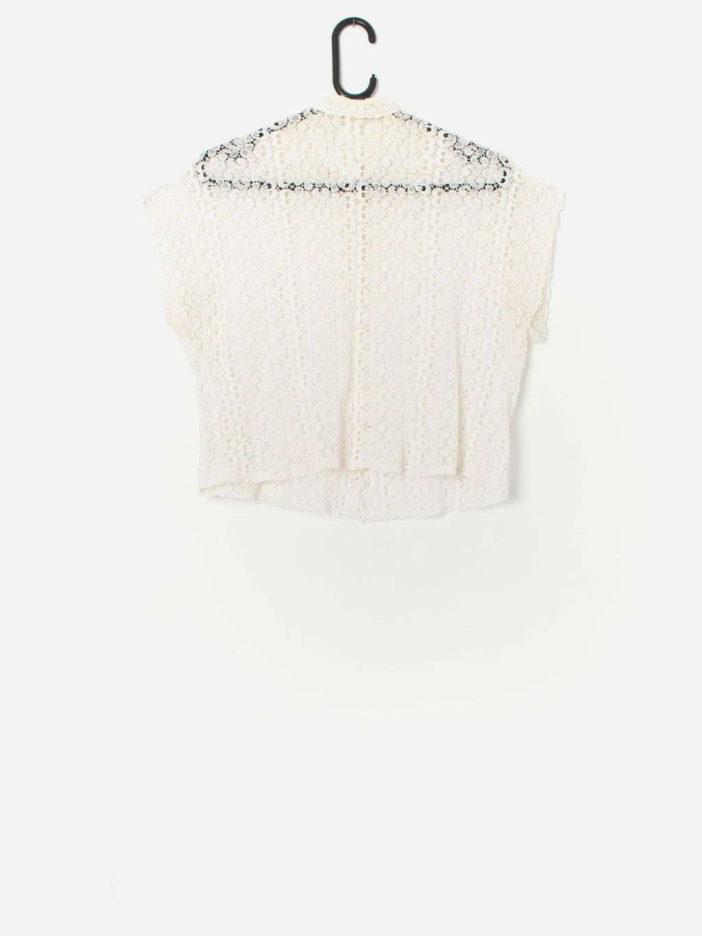 Vintage 1950s lace blouse with floral pattern - S / M - Image 3