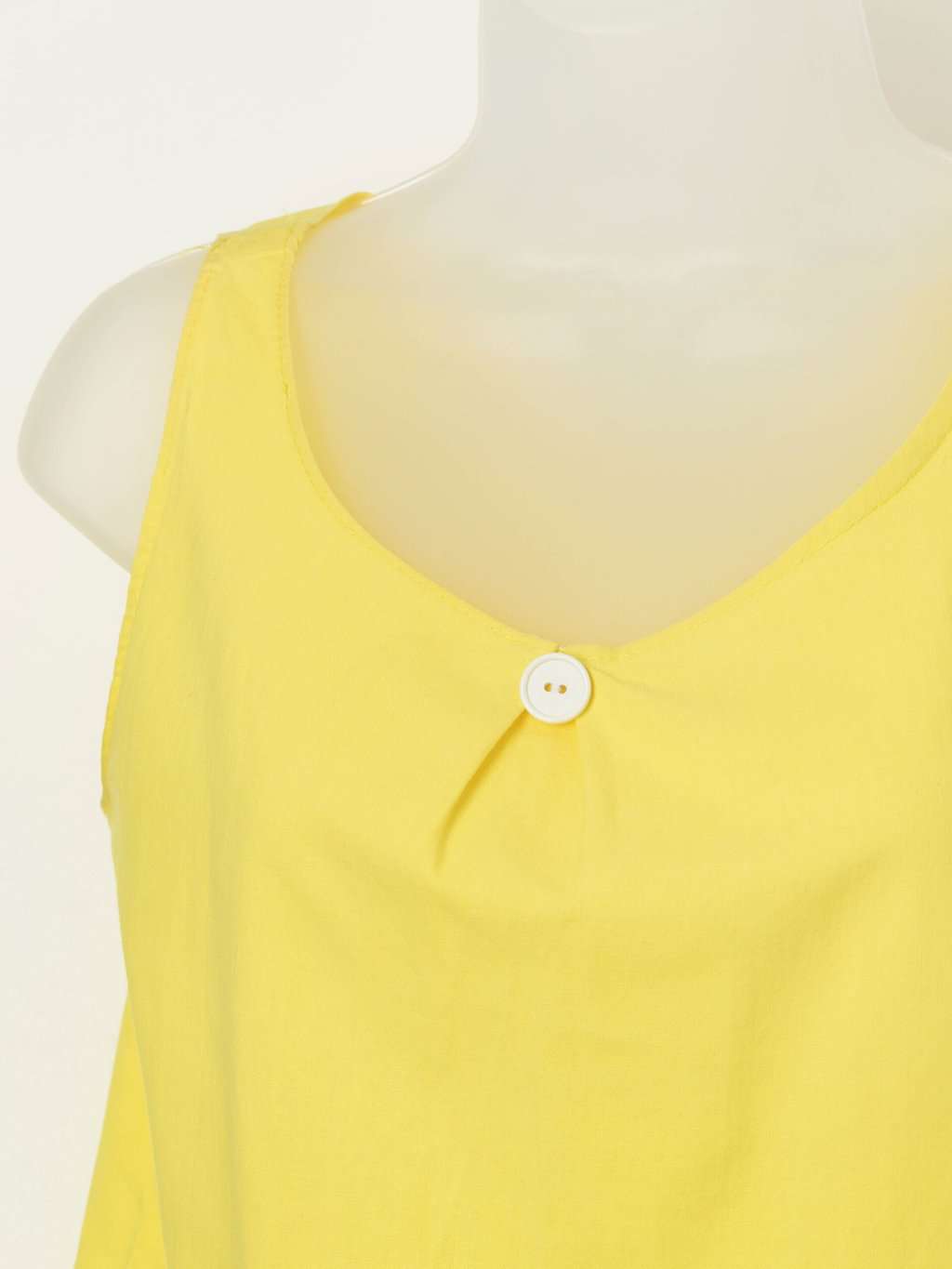 Vintage 1980s yellow vest top with button detail - Medium - Image 2