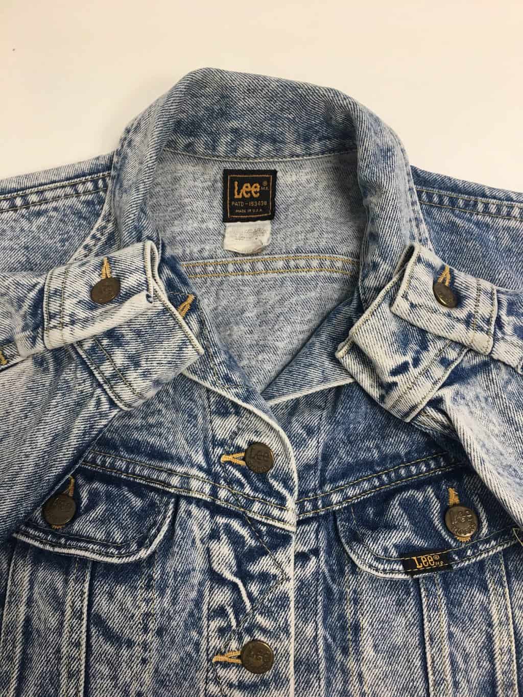 Vintage 80s Lee acid wash denim jacket, with union label - Small / Medium - Image 4
