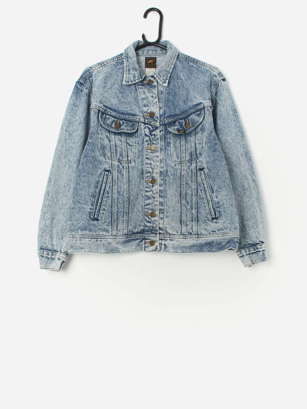 Vintage 80s Lee acid wash denim jacket, with union label - Small / Medium