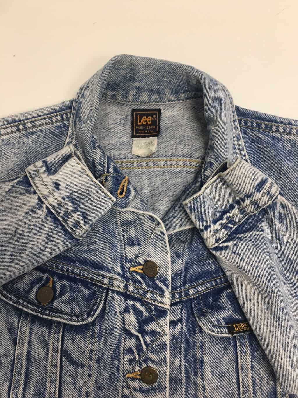Vintage 80s Lee acid wash denim jacket, with union label - Small / Medium - Image 5