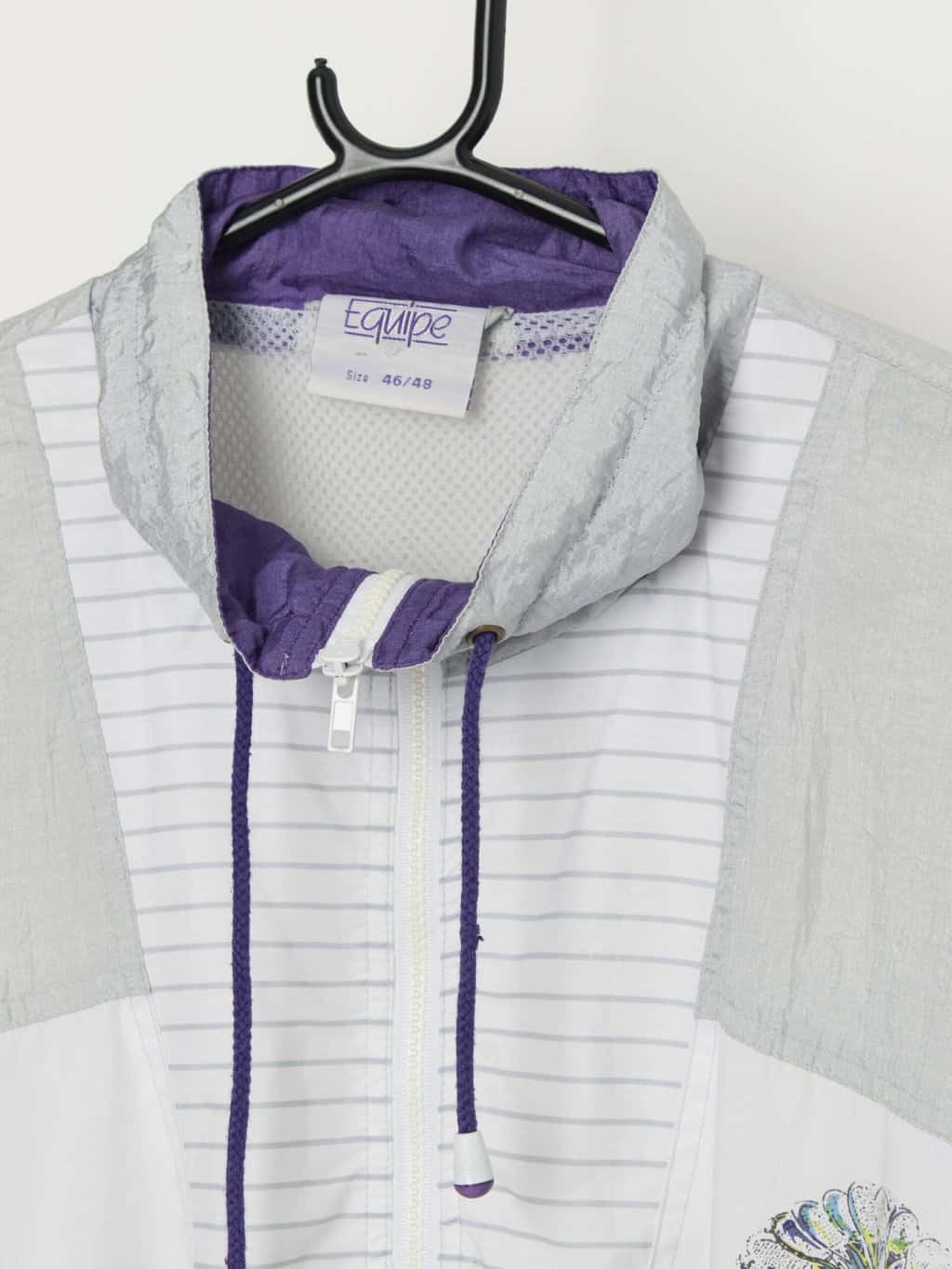 Vintage 80s silver and purple sports jacket - Large - Image 2