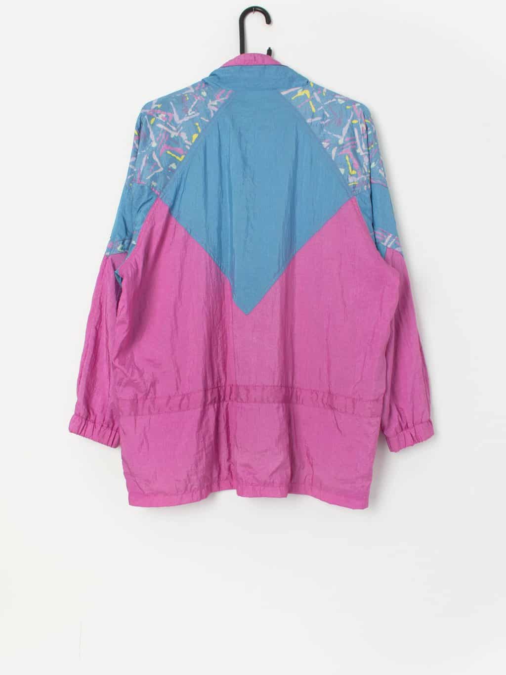 Vintage 80s St Michael sports jacket in pink and blue - Medium / Large - Image 3