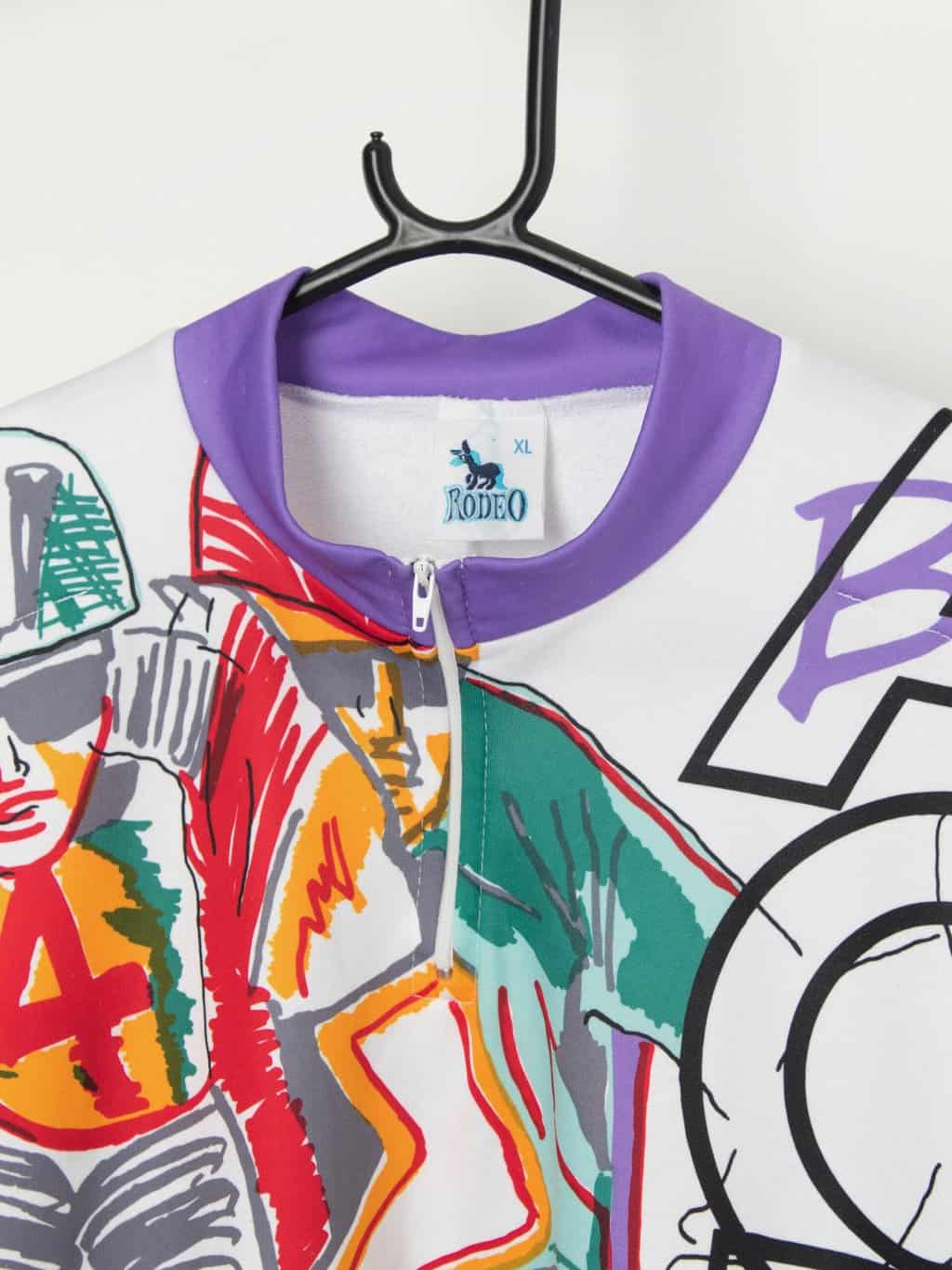 Vintage 90s cycling jersey with abstract graphic - XL - Image 2