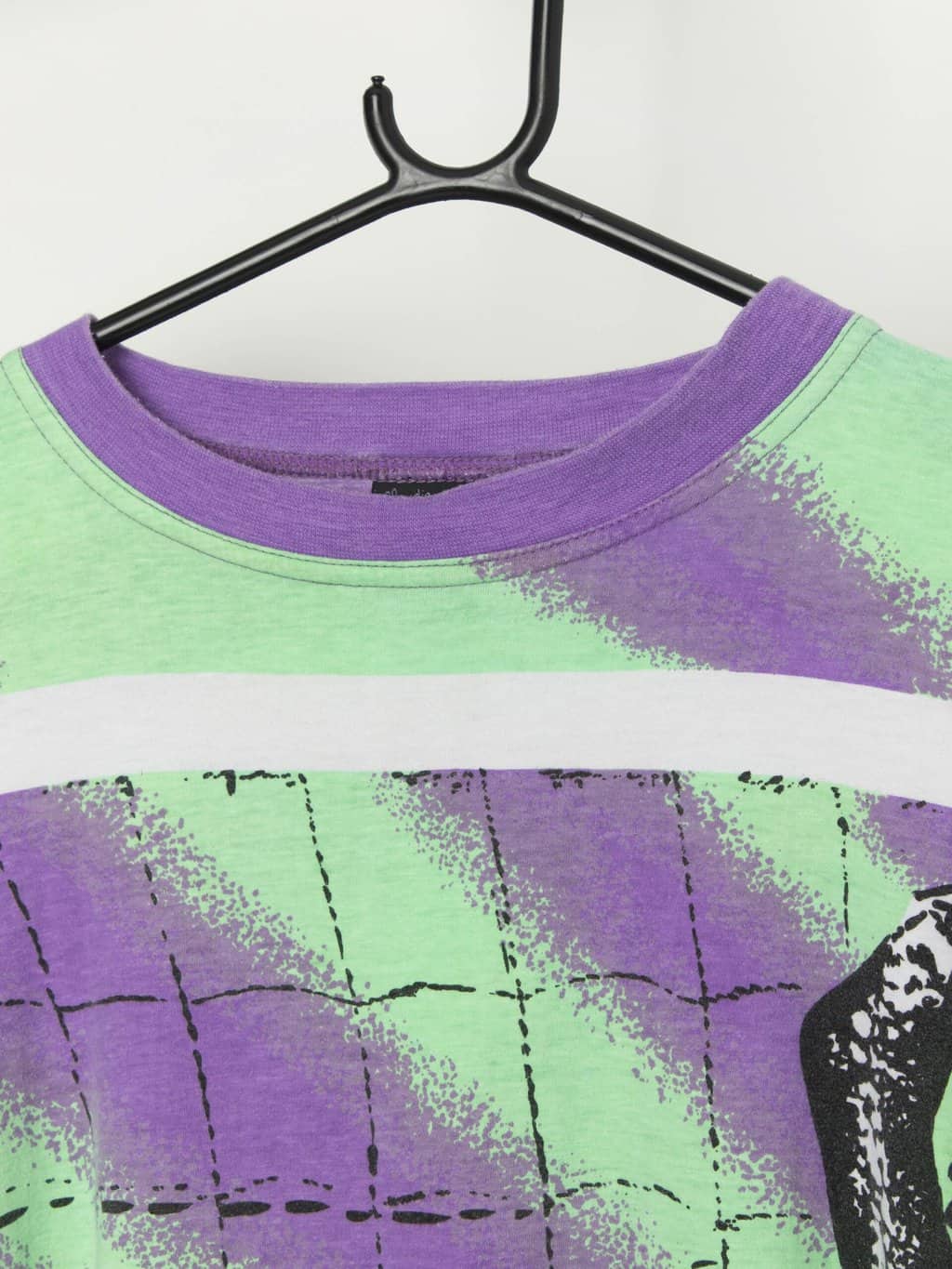 Vintage bright t-shirt in green and purple - XL - Image 2