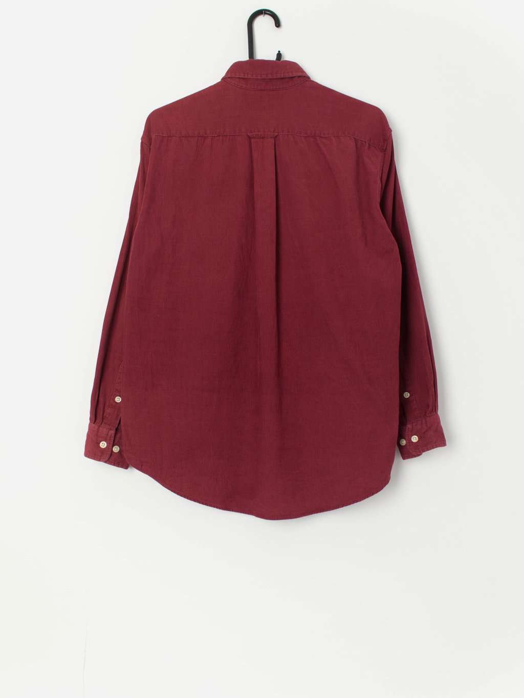 Vintage burgundy cord shirt with button down collar - M - Image 3