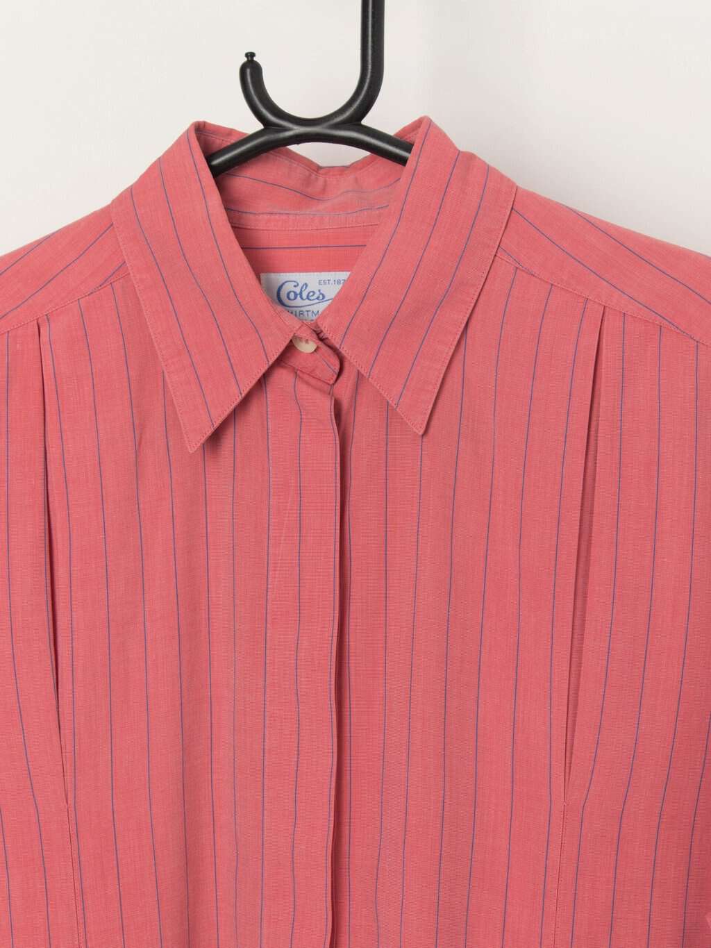 Vintage Coles Shirtmaker pink striped shirt with cufflinks - Medium - Image 2