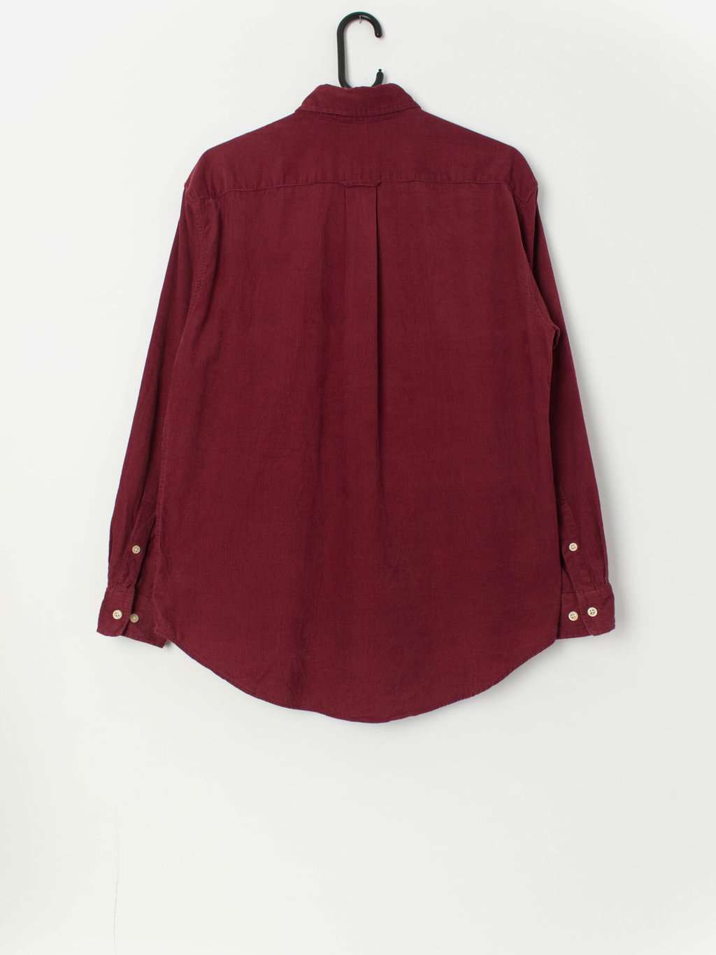 Vintage cord button down shirt in burgundy red - Medium - Image 3