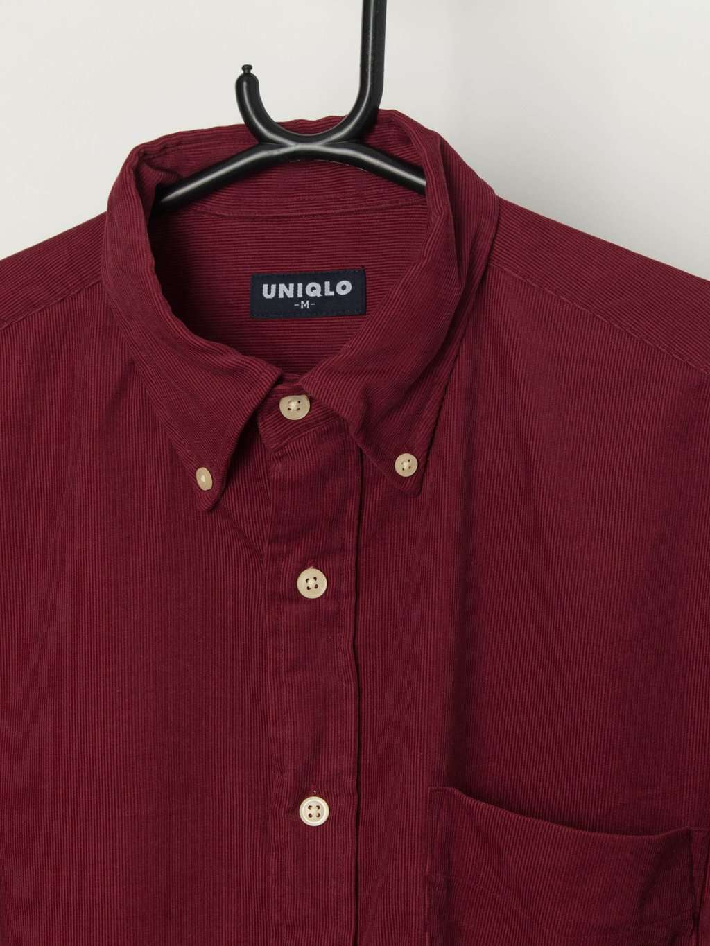 Vintage cord shirt in burgundy red - Medium - Image 2