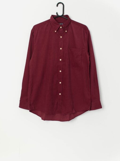 Vintage cord shirt in burgundy red - Medium