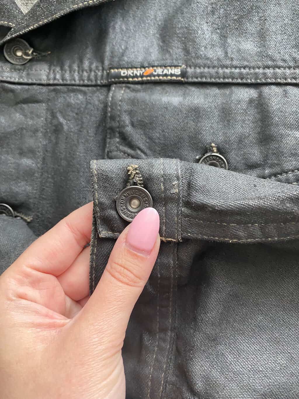 Vintage DKNY wax dipped black denim jacket - M / L - Image 6