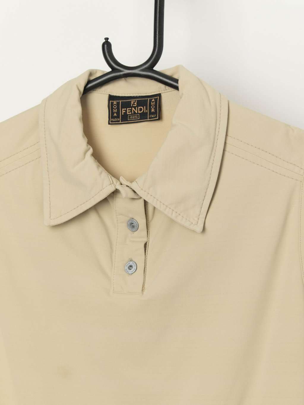 Vintage Fendi Jeans Roma collared nude bodysuit - Small - Image 3