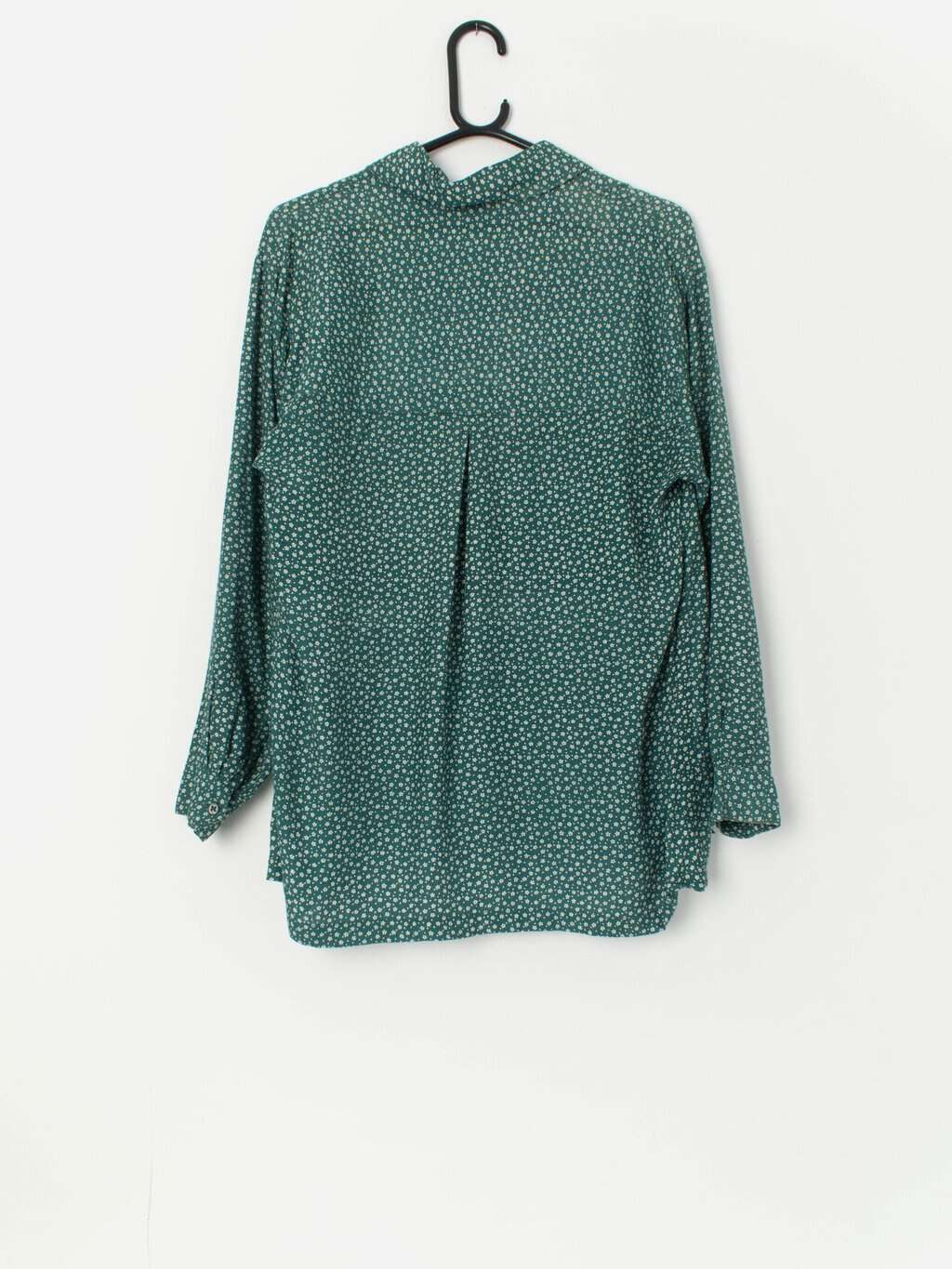 Vintage forest green floral blouse - Large - Image 3