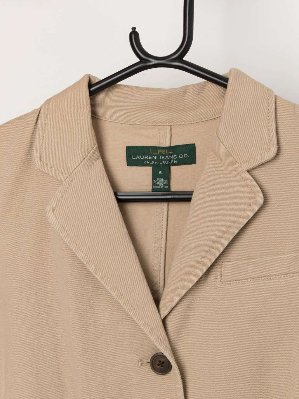 Vintage Lauren Ralph Lauren cotton blazer in beige - S/M - Image 2