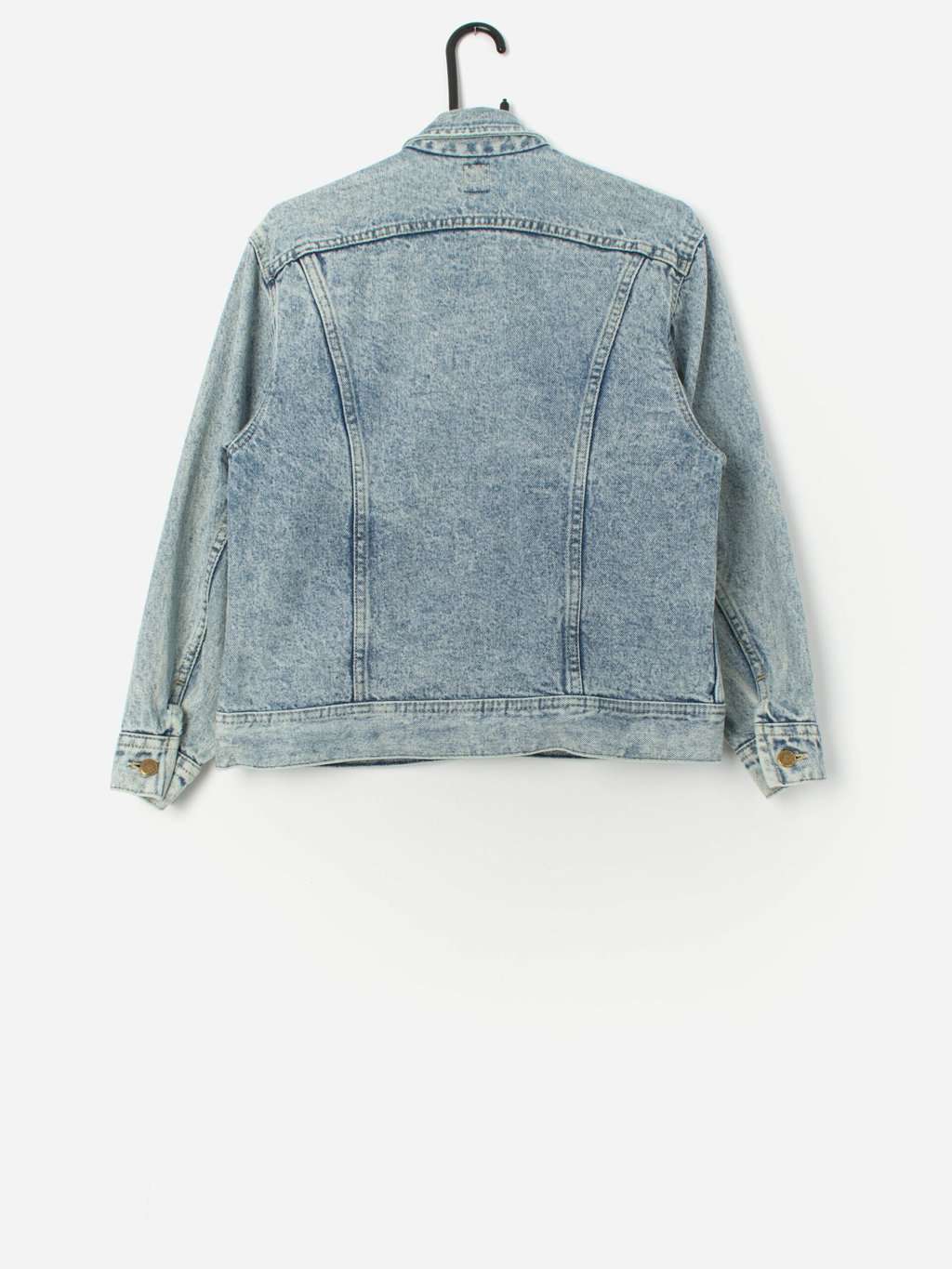 Vintage Lee 80s acid wash denim jacket, made in USA - S - Image 3