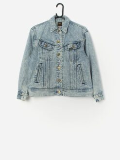Vintage Lee 80s acid wash denim jacket, made in USA - S