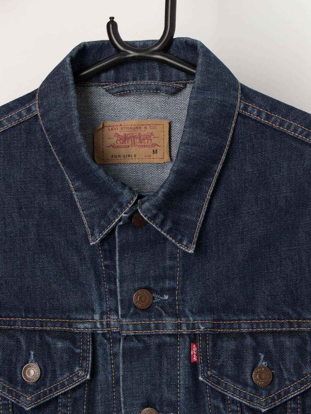 Vintage Levis for girls denim jacket in dark blue - Small - Image 2