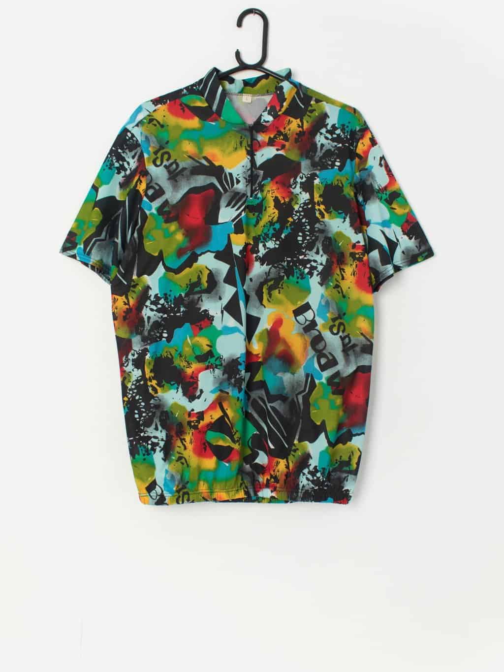 Vintage Marcel Clair cycling jersey with abstract pattern - Large