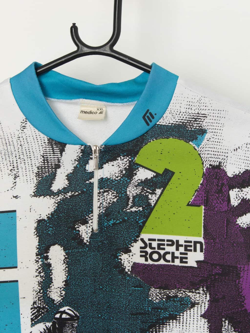 Vintage Medico Stephen Roche 80s multicoloured cycling jersey - Large - Image 2