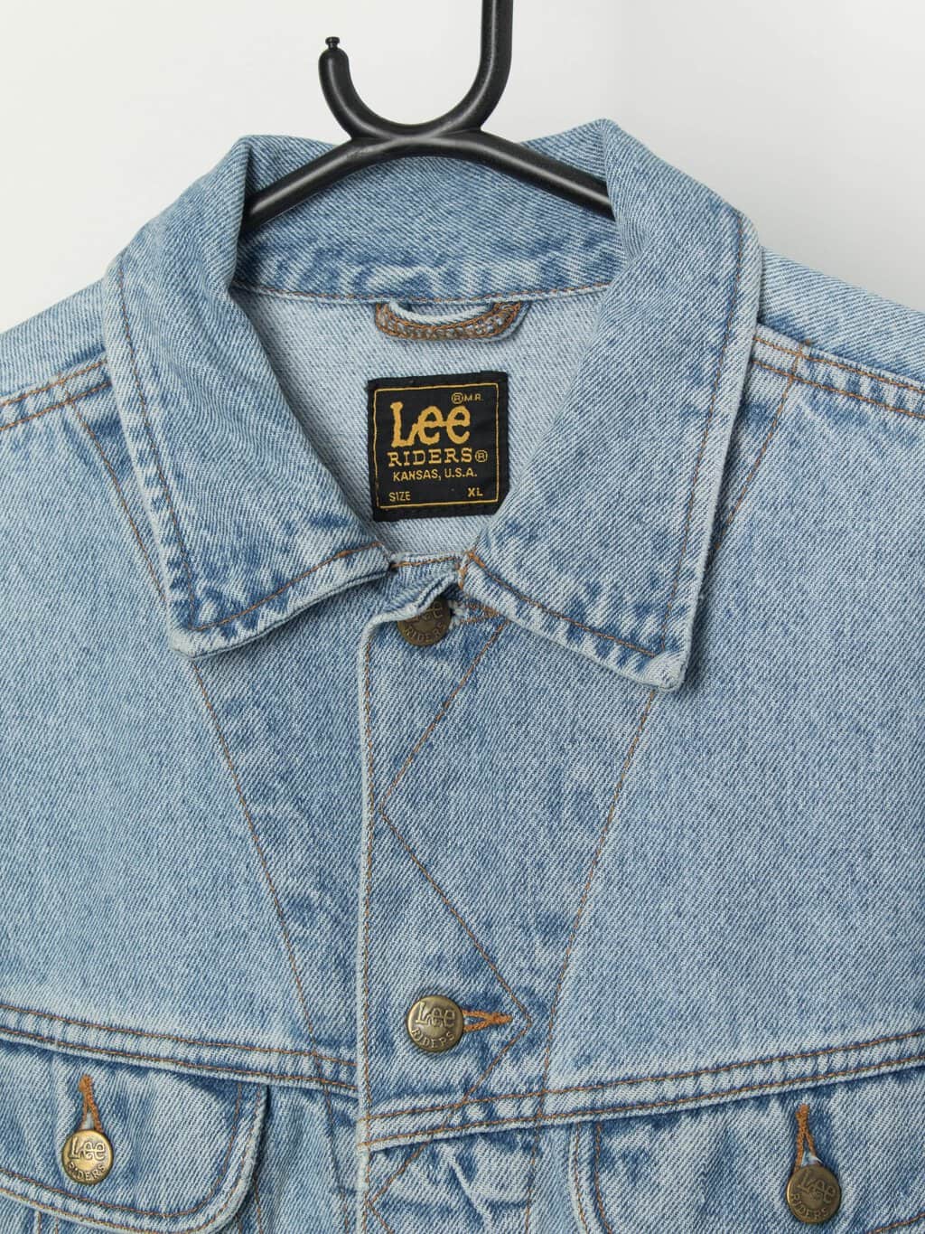 Vintage pale blue stonewash Lee Riders denim jacket - L - Image 2