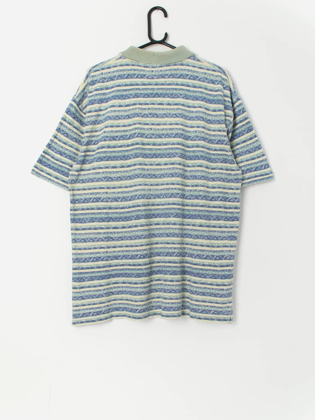 Vintage pastel green and blue polo shirt - Large - Image 3