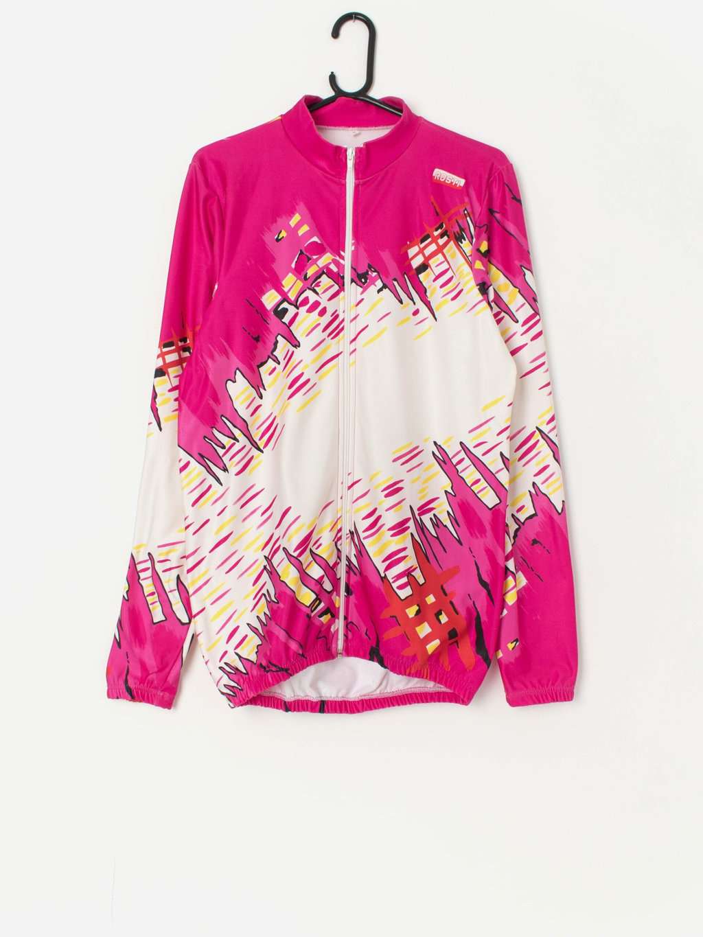 Vintage pink Rosti cycling jersey with long sleeves - M