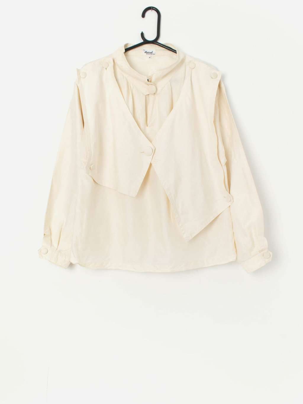 Vintage silk blouse with removable waistcoat - M / L