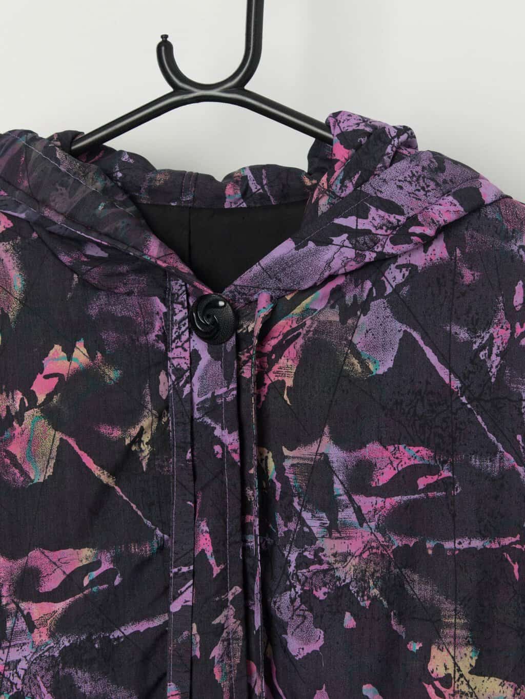 Vintage ski jacket with hood in purple - Large - Image 2